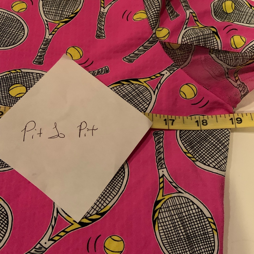 IBKUL Venus Hot Pink Tennis Racket Print Women's Top Size Medium Long Sleeved - Picture 7 of 10